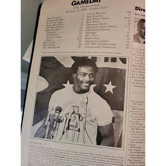1986 CHICAGO BEARS vs LOS ANGELES Rams NFC Championship Program SOLDIER‎ FIELD - Picture 8 of 10